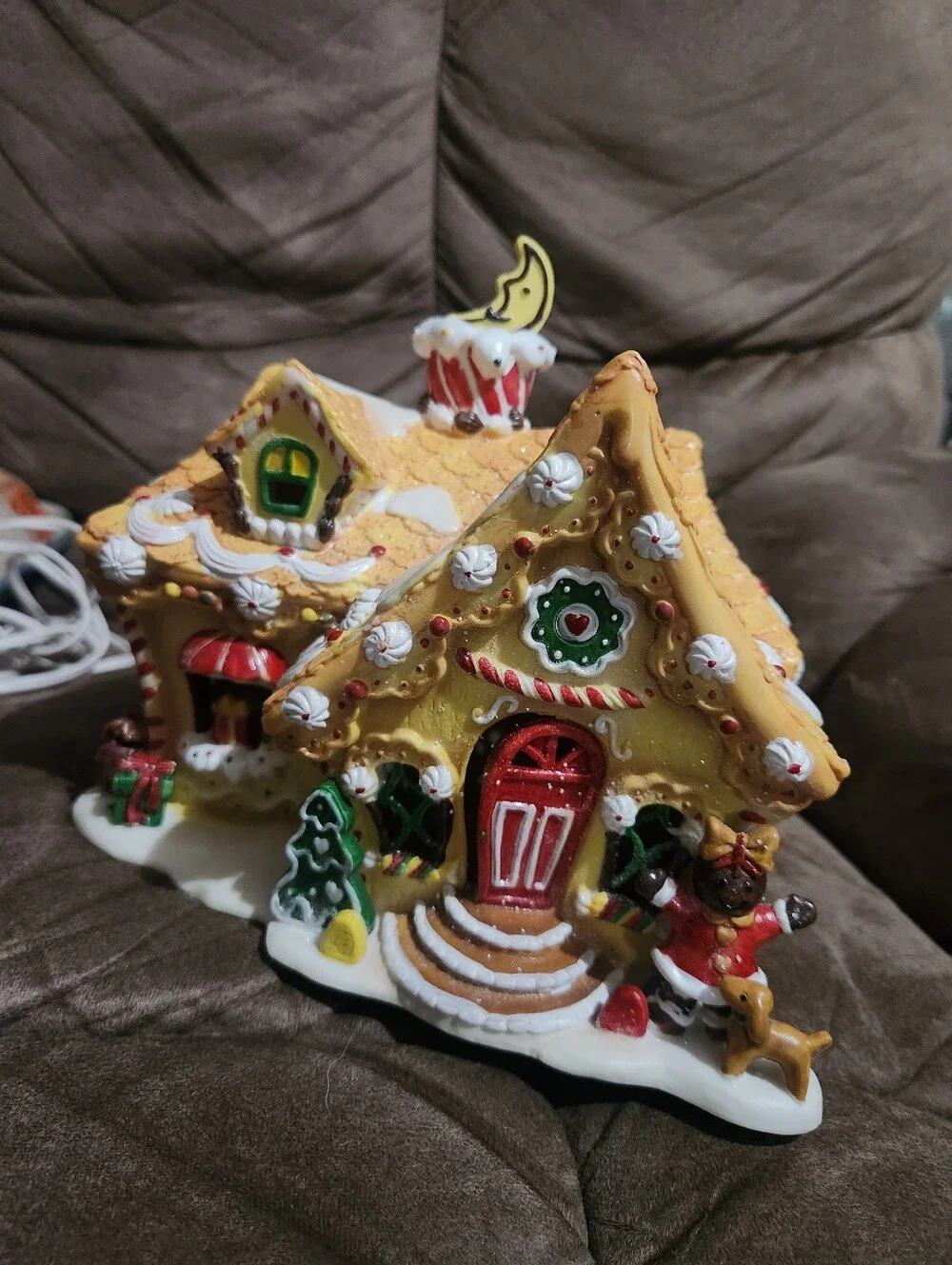 Sugar Plum Valley Gingerbread House Lighted Ceramic Limited Ed 8x7in Works 2001
